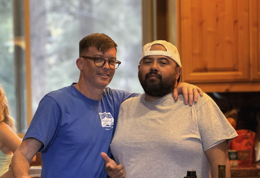 Jake Corbin and a fellow Hustle owner in the kitchen